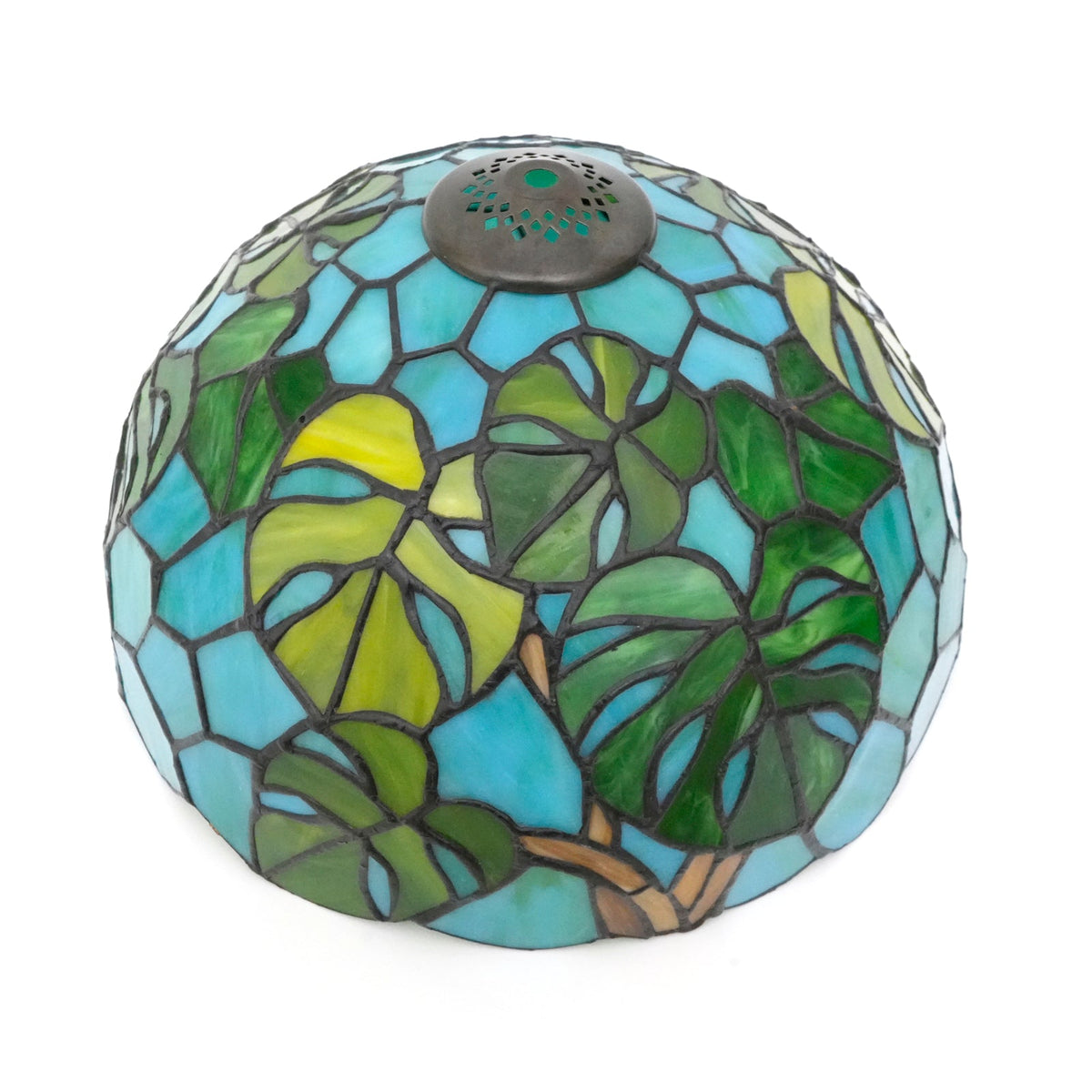 Tiffany Lampshade with Monstera Leaf Pattern