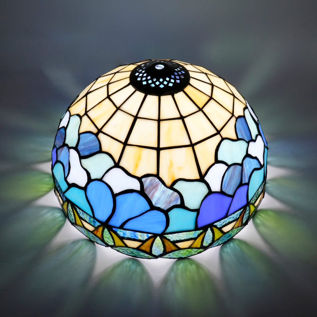 Blue and Green Tiffany Stained Glass Lampshade