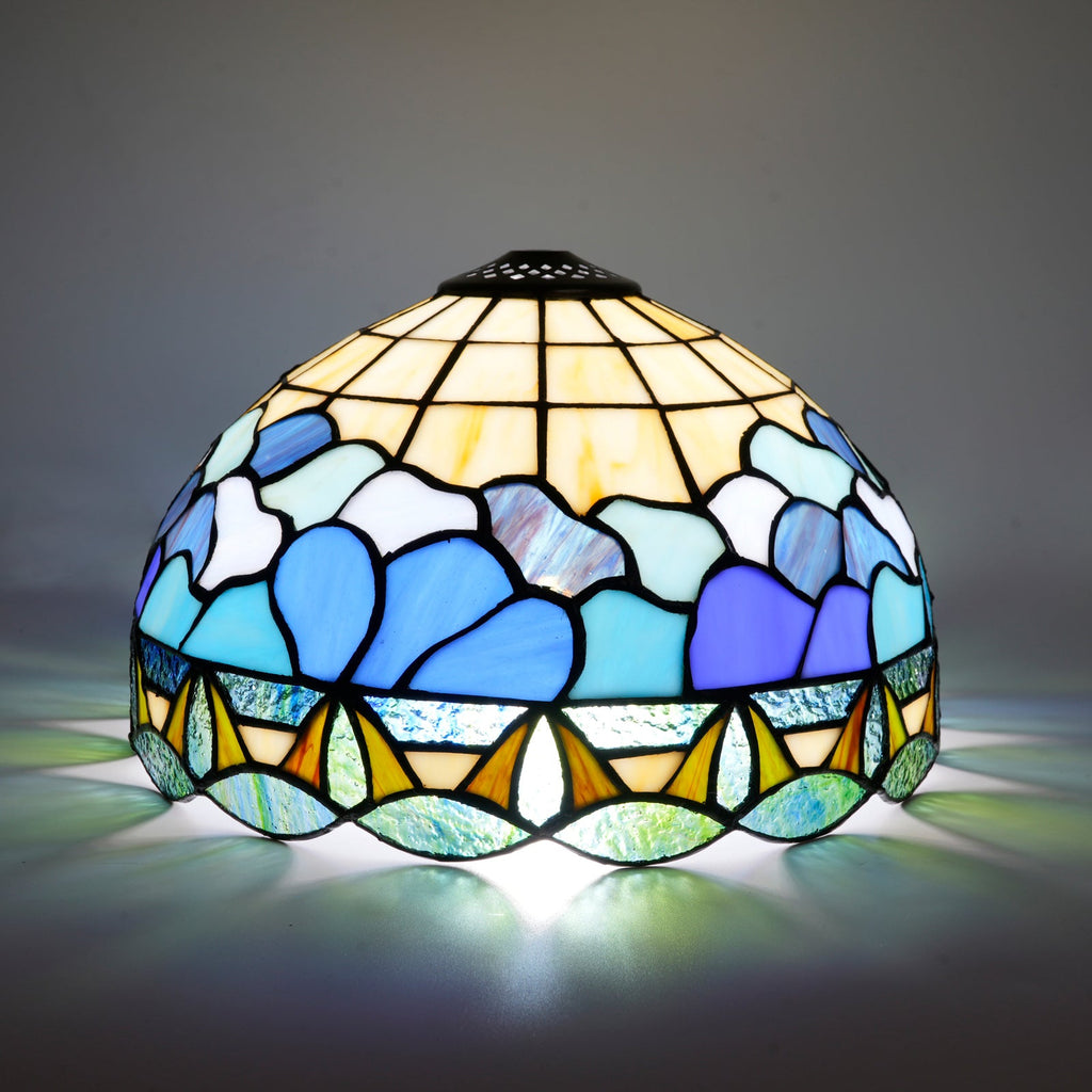 Blue and Green Tiffany Stained Glass Lampshade