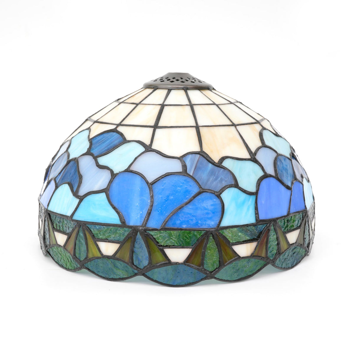 Blue and Green Tiffany Stained Glass Lampshade
