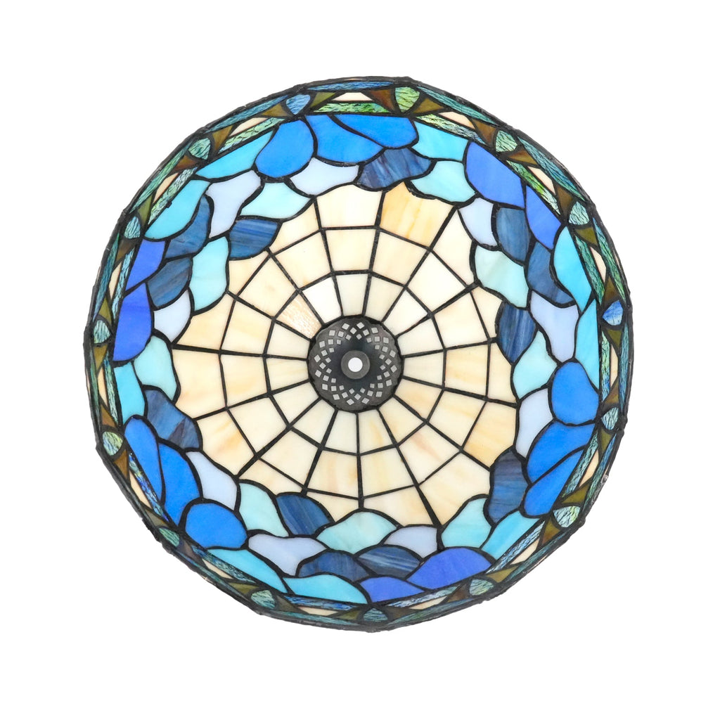 Blue and Green Tiffany Stained Glass Lampshade