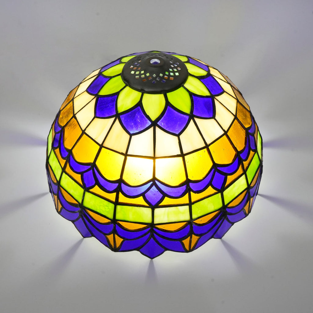 Multicolored Tiffany-Style Tinted Glass Lampshade