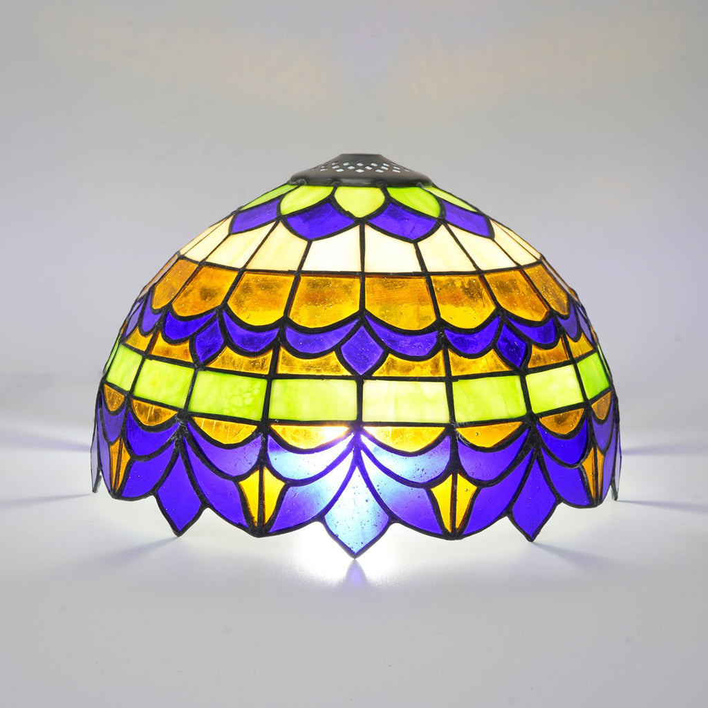 Multicolored Tiffany-Style Tinted Glass Lampshade