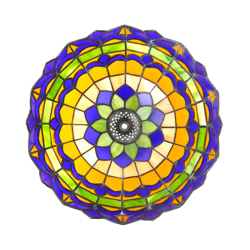 Multicolored Tiffany-Style Tinted Glass Lampshade