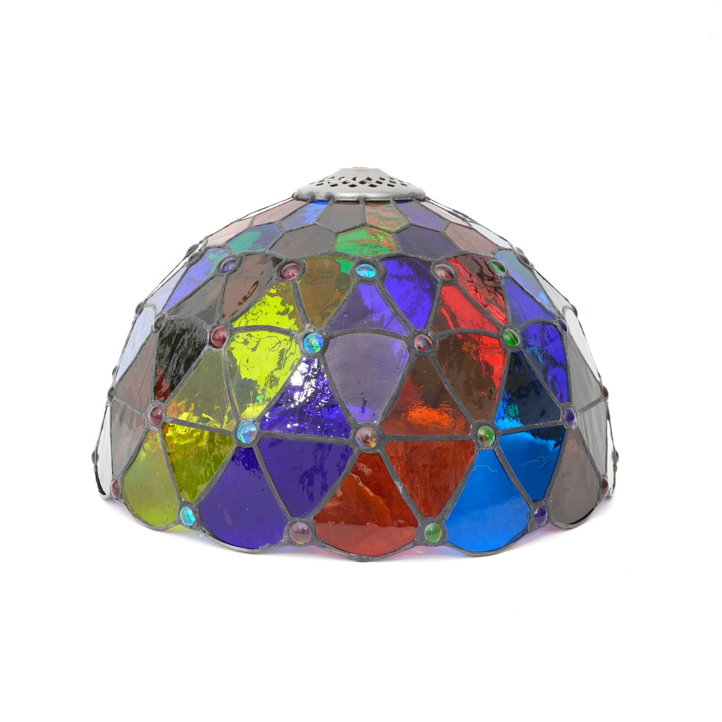 Multicolored Tiffany-Style Tinted Glass Lampshade