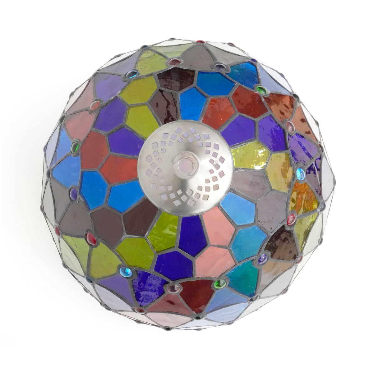 Multicolored Tiffany-Style Tinted Glass Lampshade
