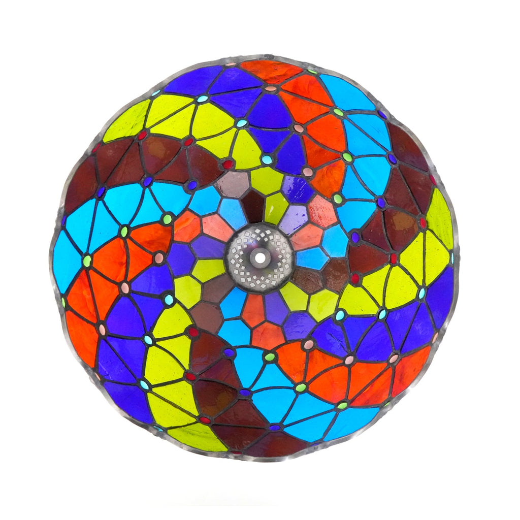 Multicolored Tiffany-Style Tinted Glass Lampshade
