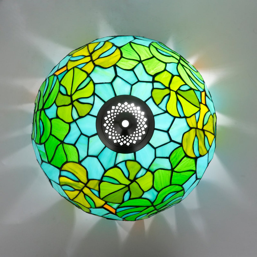 Tropical Tinted Glass Tiffany Dome Lampshade