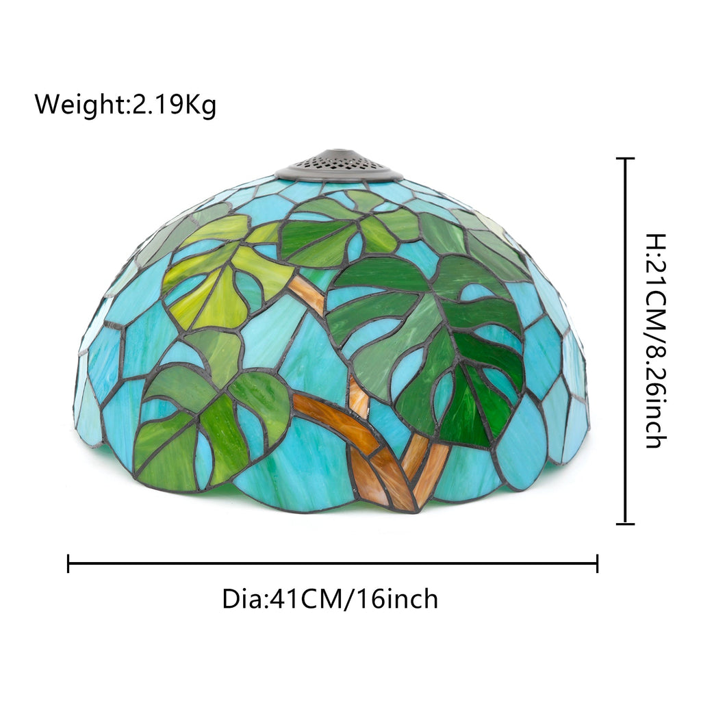 Tropical Tinted Glass Tiffany Dome Lampshade