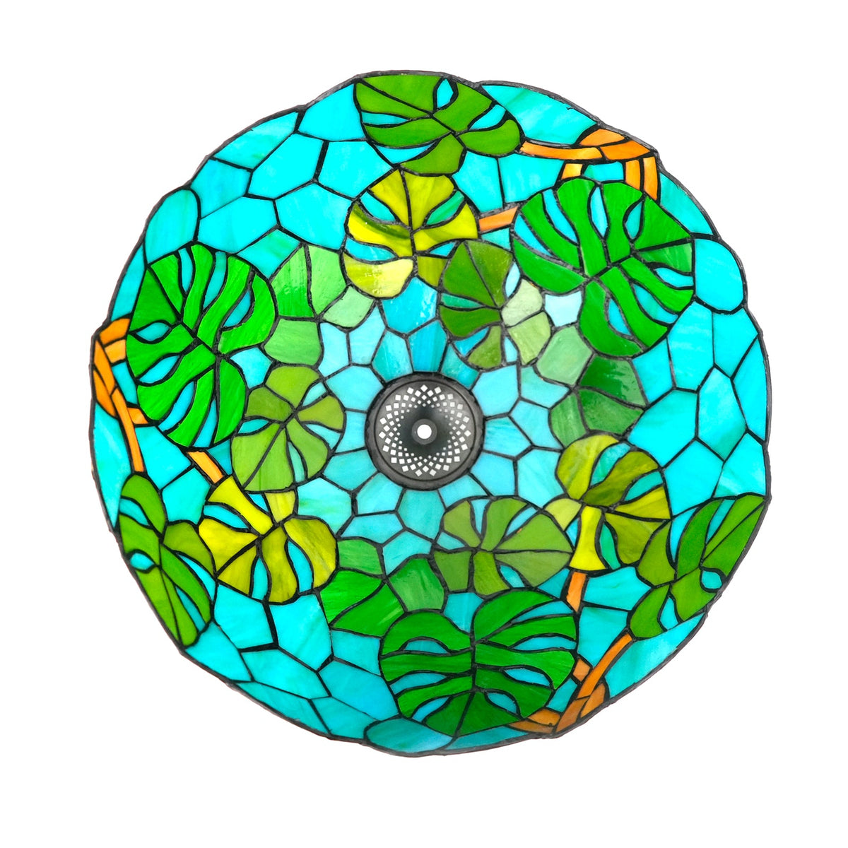 Tropical Tinted Glass Tiffany Dome Lampshade