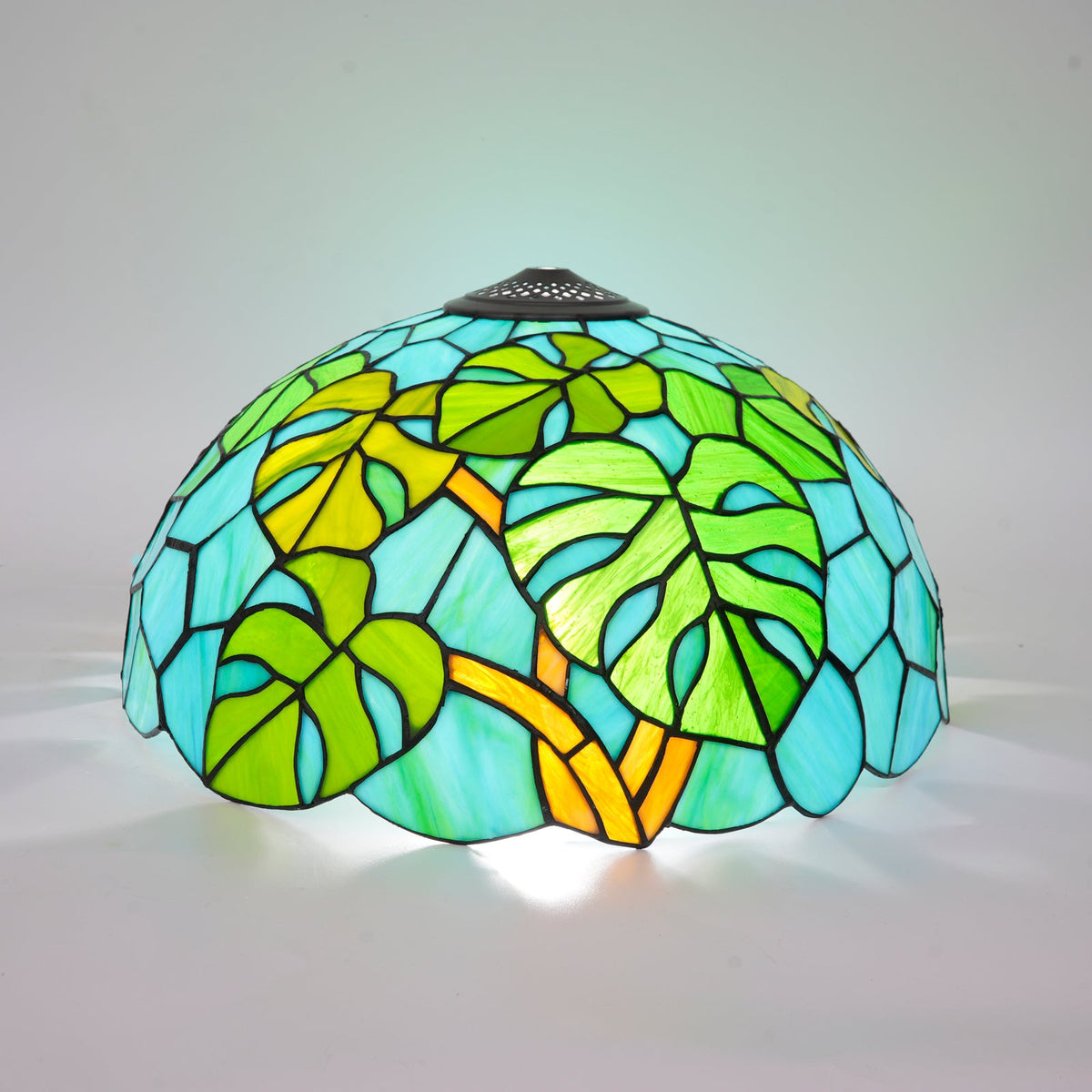 Tropical Tinted Glass Tiffany Dome Lampshade