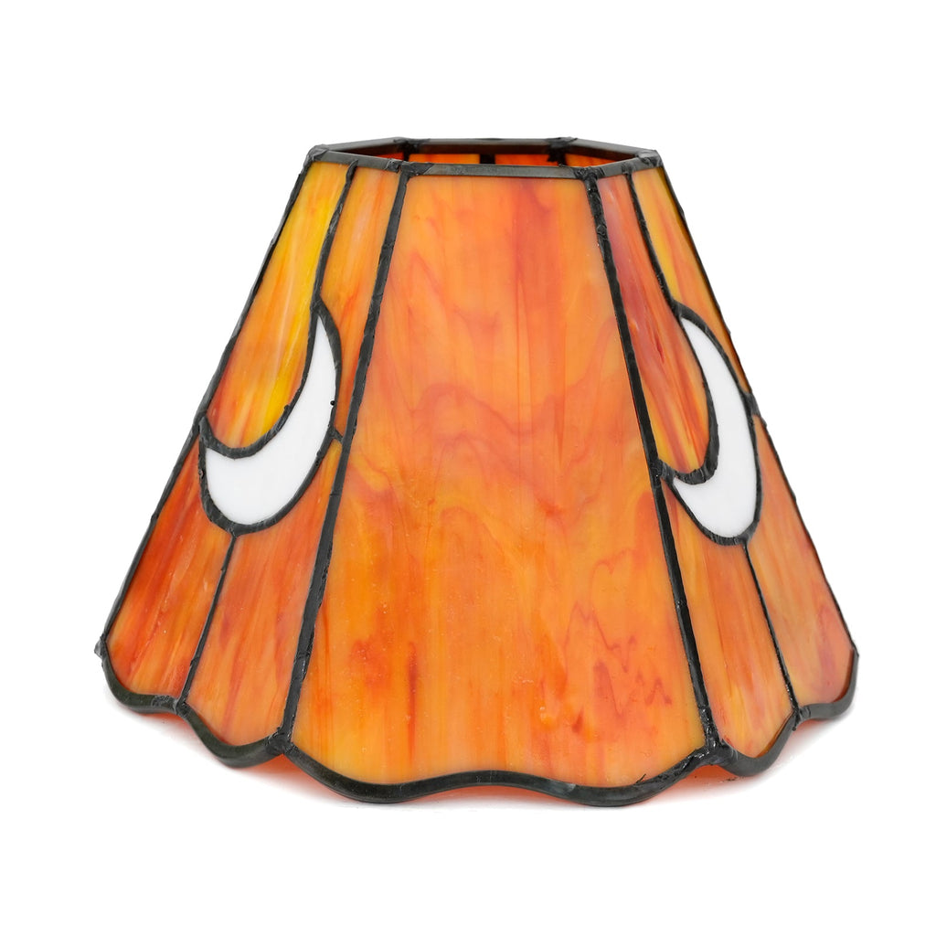 Amber Tiffany Glass Lampshade with Crescent Moon