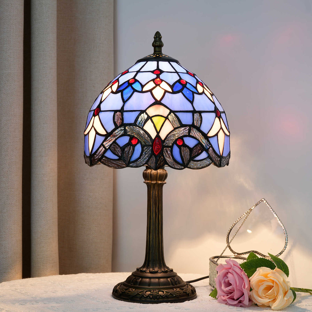 Tiffany Table Lamp in Multicolored Tinted Glass