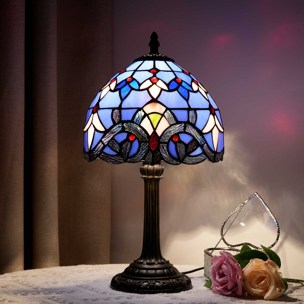 Tiffany Table Lamp in Multicolored Tinted Glass