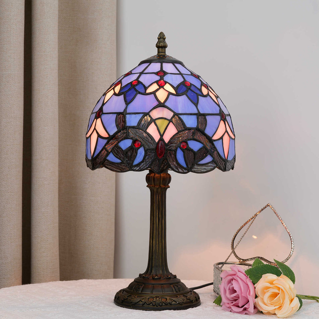 Tiffany Table Lamp in Multicolored Tinted Glass