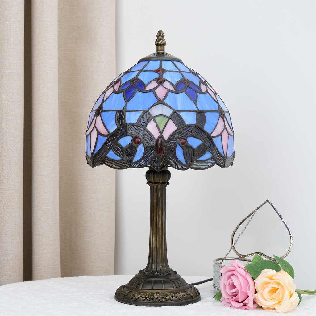 Tiffany Table Lamp in Multicolored Tinted Glass