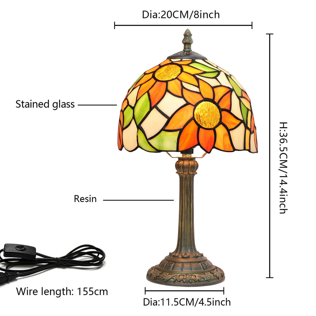 Sunflower Stained Glass Tiffany Style Table Lamp