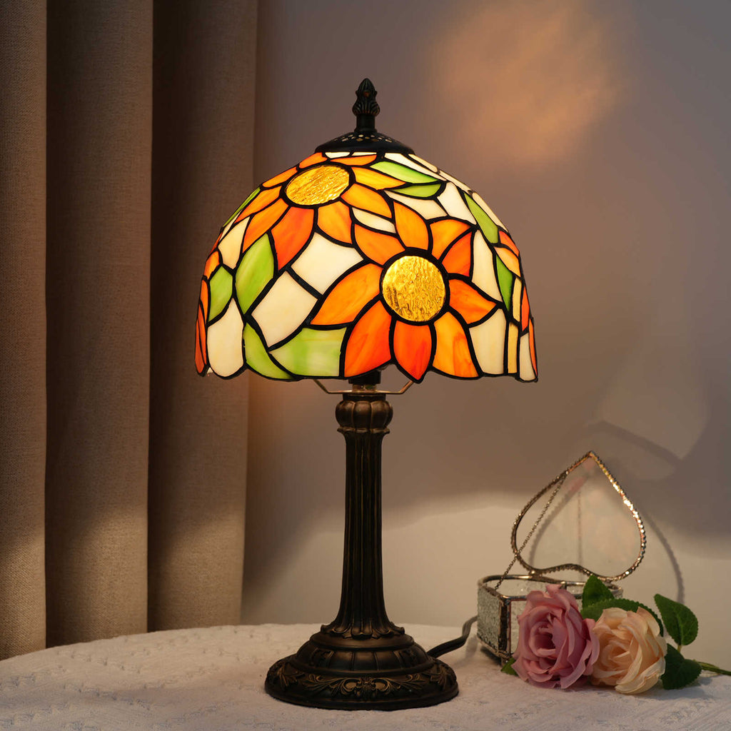 Sunflower Stained Glass Tiffany Style Table Lamp
