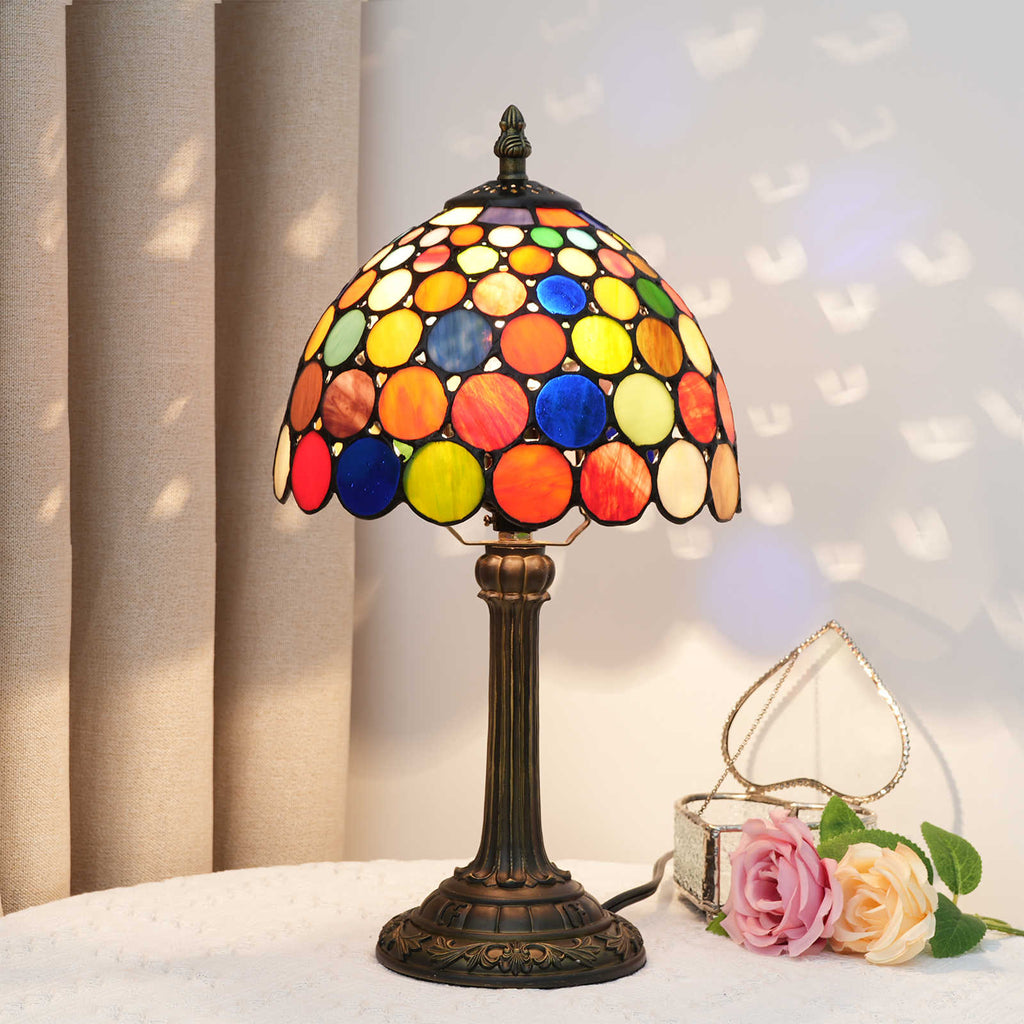 Tiffany Style Stained Glass Table Lamp, Multicolor