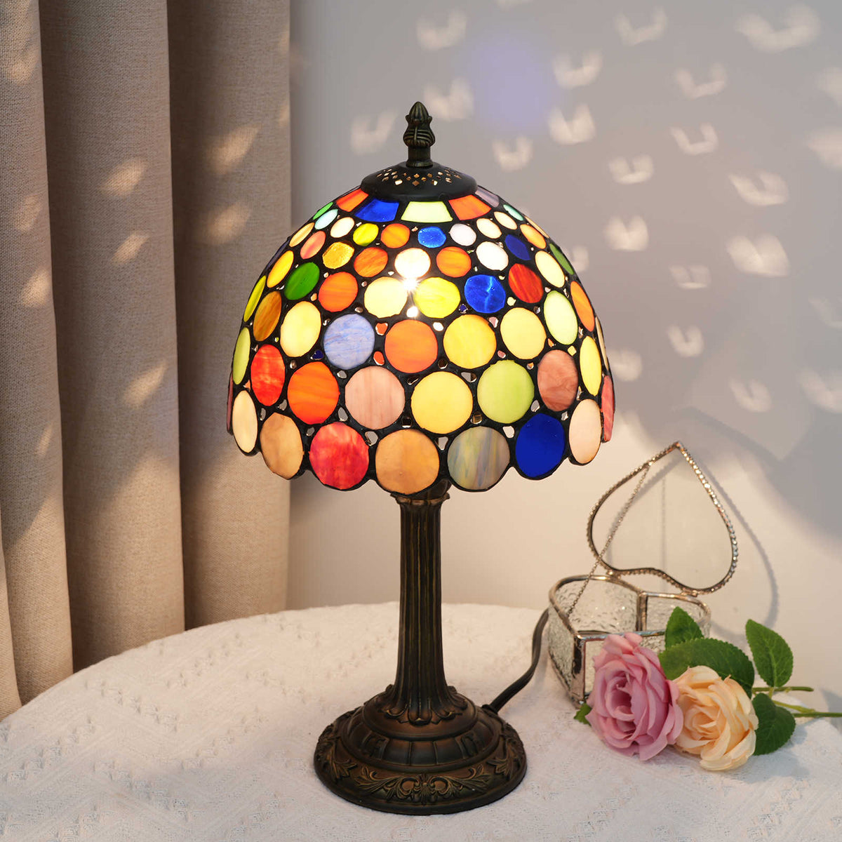 Tiffany Style Stained Glass Table Lamp, Multicolor
