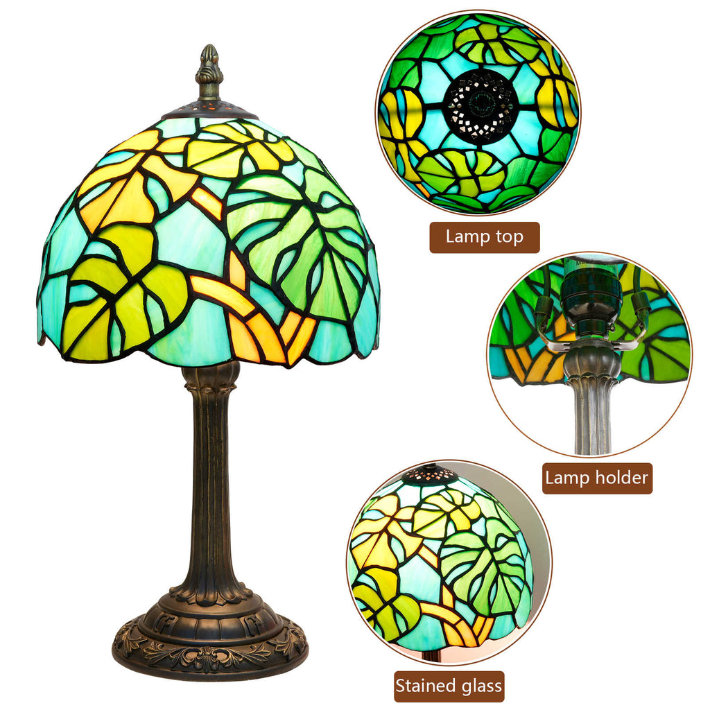 Tiffany Style Stained Glass Leaf Table Lamp