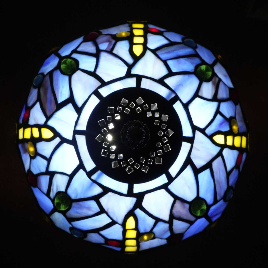 Blue Dragonfly Stained Glass Tiffany Table Lamp
