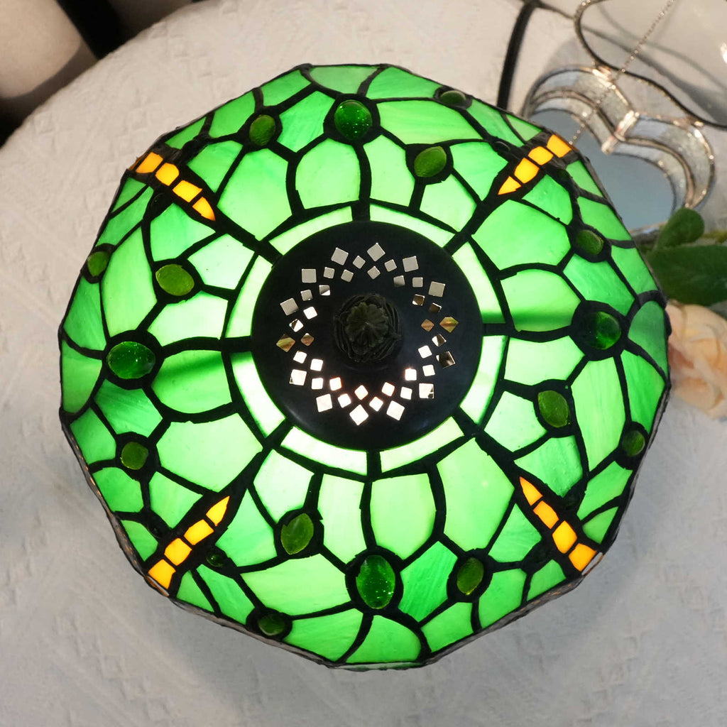 Tiffany Bedside Lamp Dragonflies Green Bronze