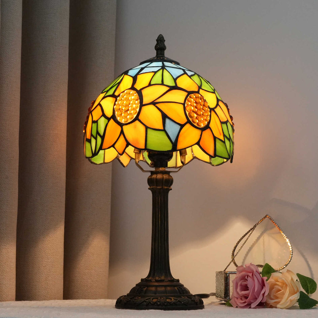 Tiffany Table Lamp in Sunflower Tinted Glass