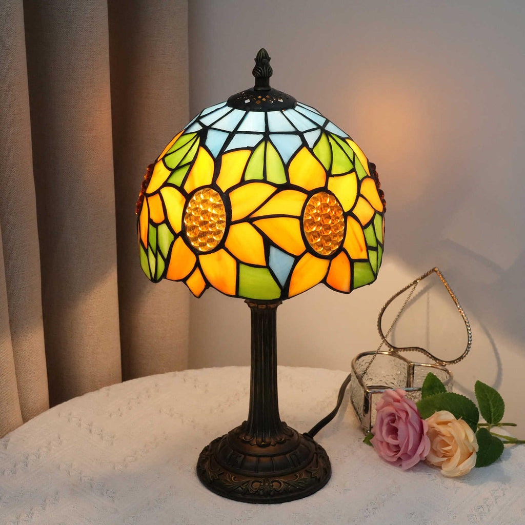 Tiffany Table Lamp in Sunflower Tinted Glass