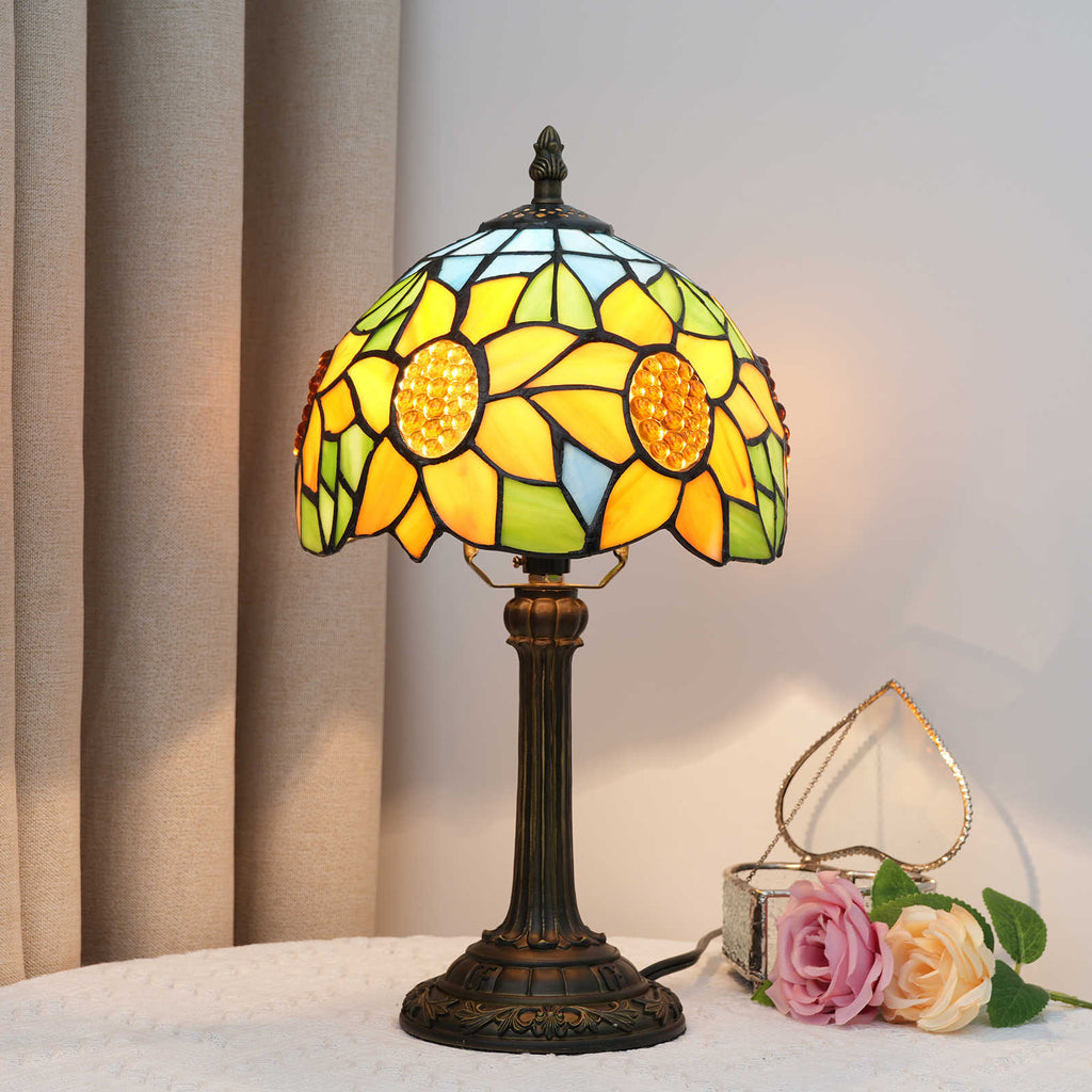 Tiffany Table Lamp in Sunflower Tinted Glass