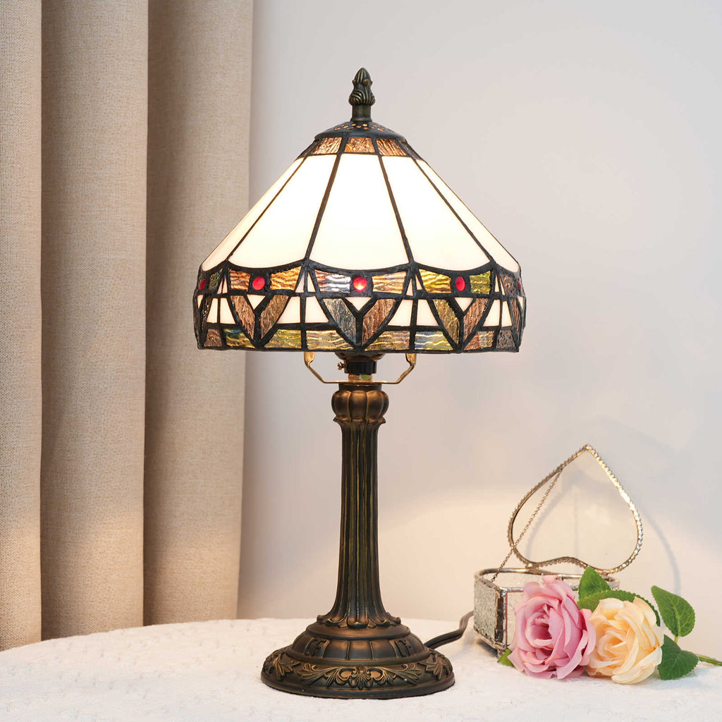 Geometric Tiffany Style Stained Glass Table Lamp