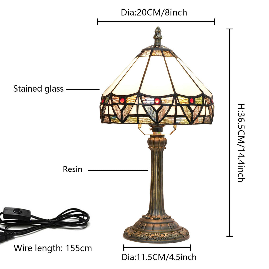 Geometric Tiffany Style Stained Glass Table Lamp