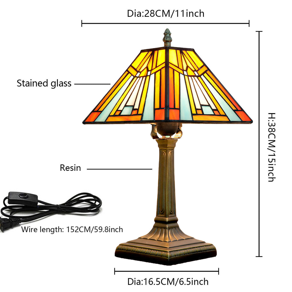 Geometric Stained Glass Tiffany Table Lamp