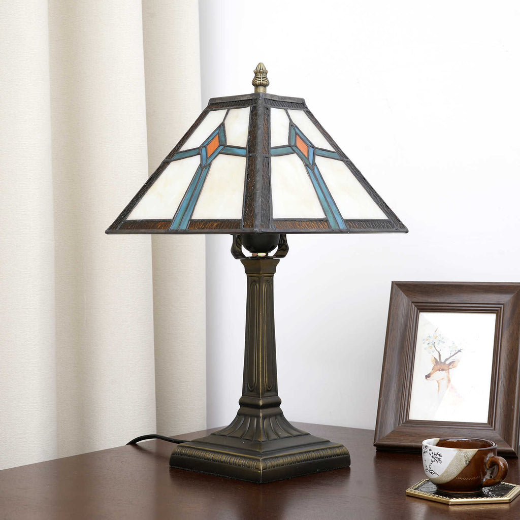 Geometric Tiffany Style Stained Glass Table Lamp