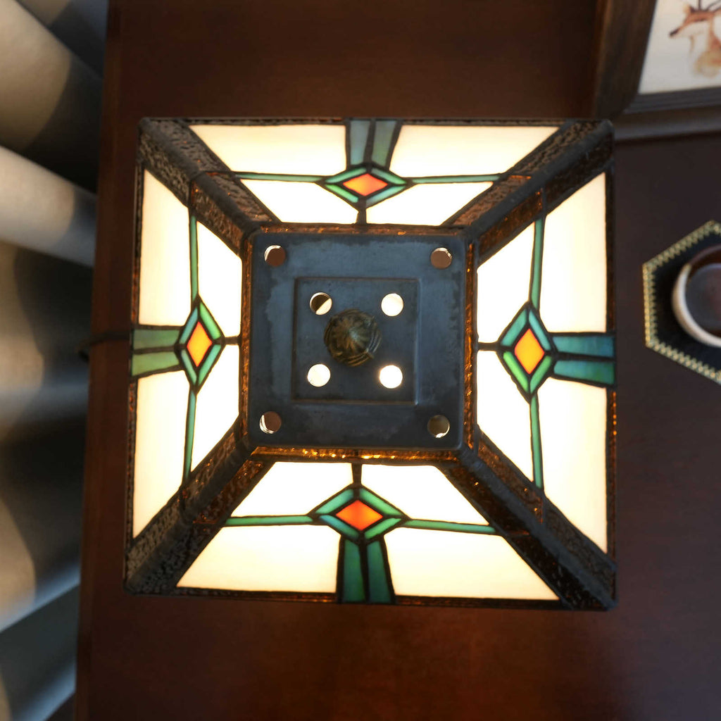 Geometric Tiffany Style Stained Glass Table Lamp