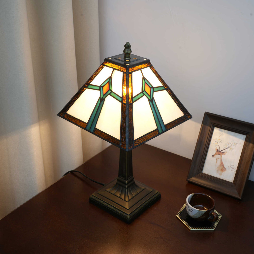 Geometric Tiffany Style Stained Glass Table Lamp