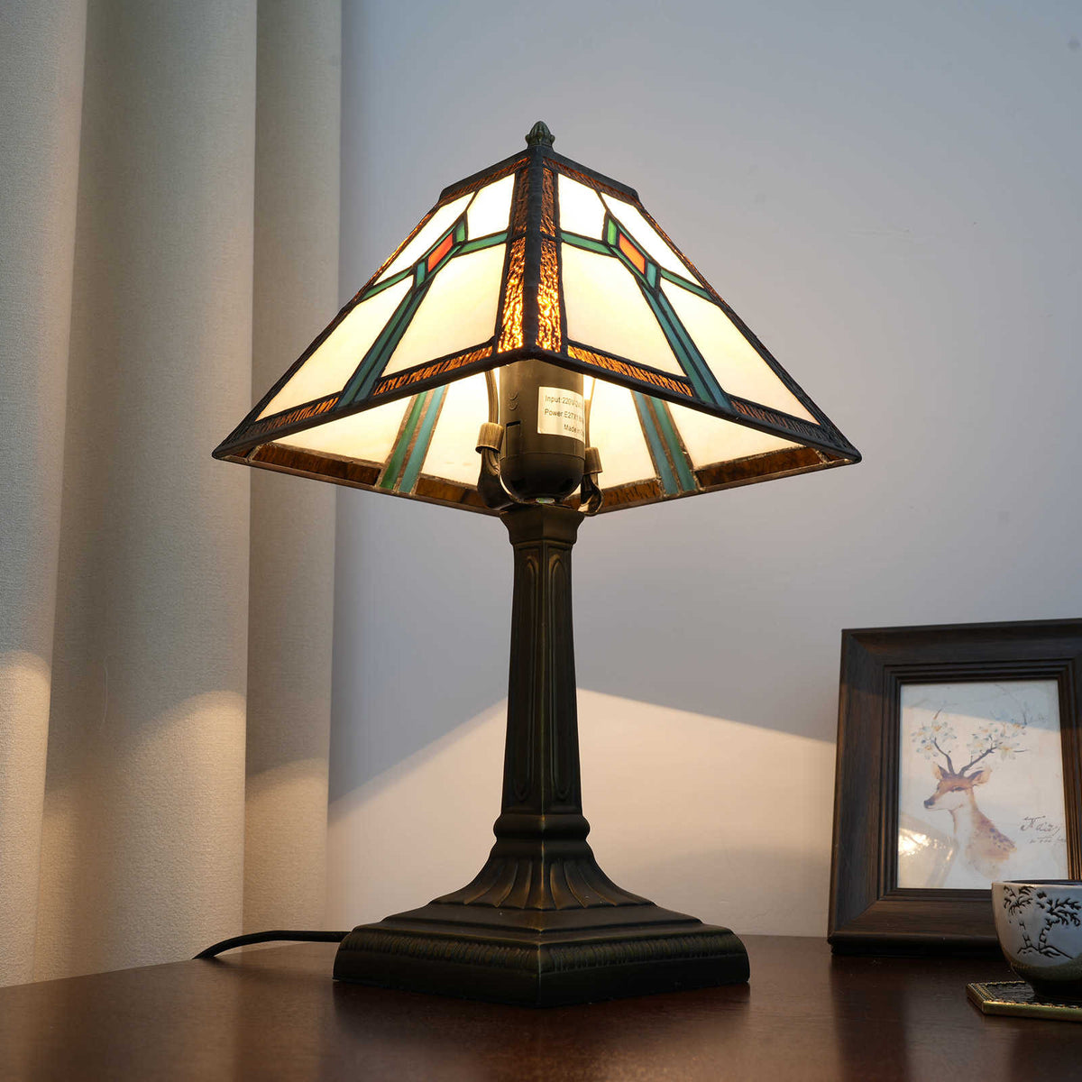 Geometric Tiffany Style Stained Glass Table Lamp