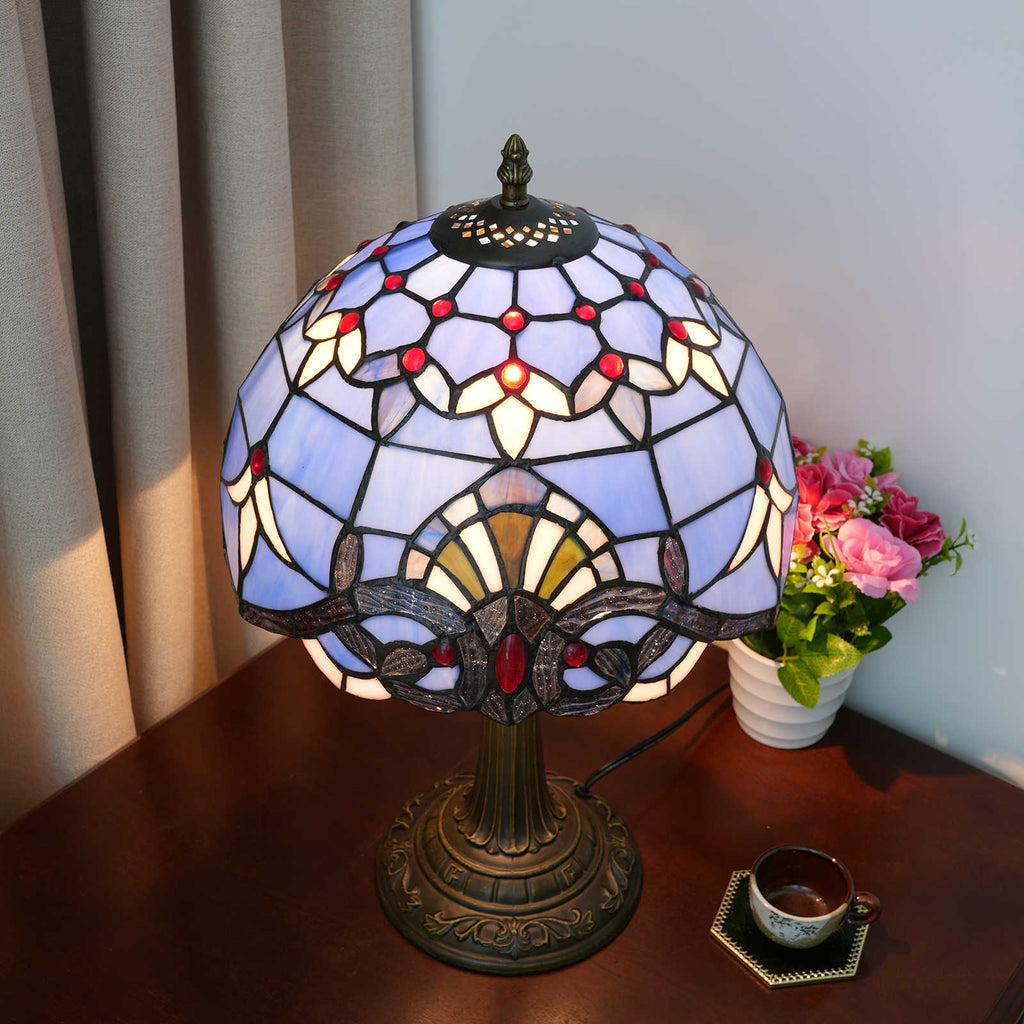 Tiffany Table Lamp in Lavender Tinted Glass
