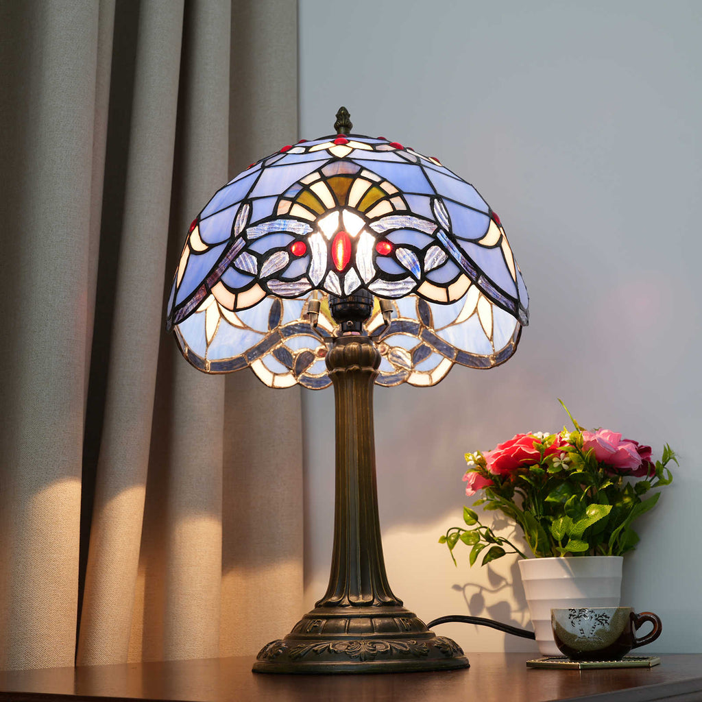 Tiffany Table Lamp in Lavender Tinted Glass