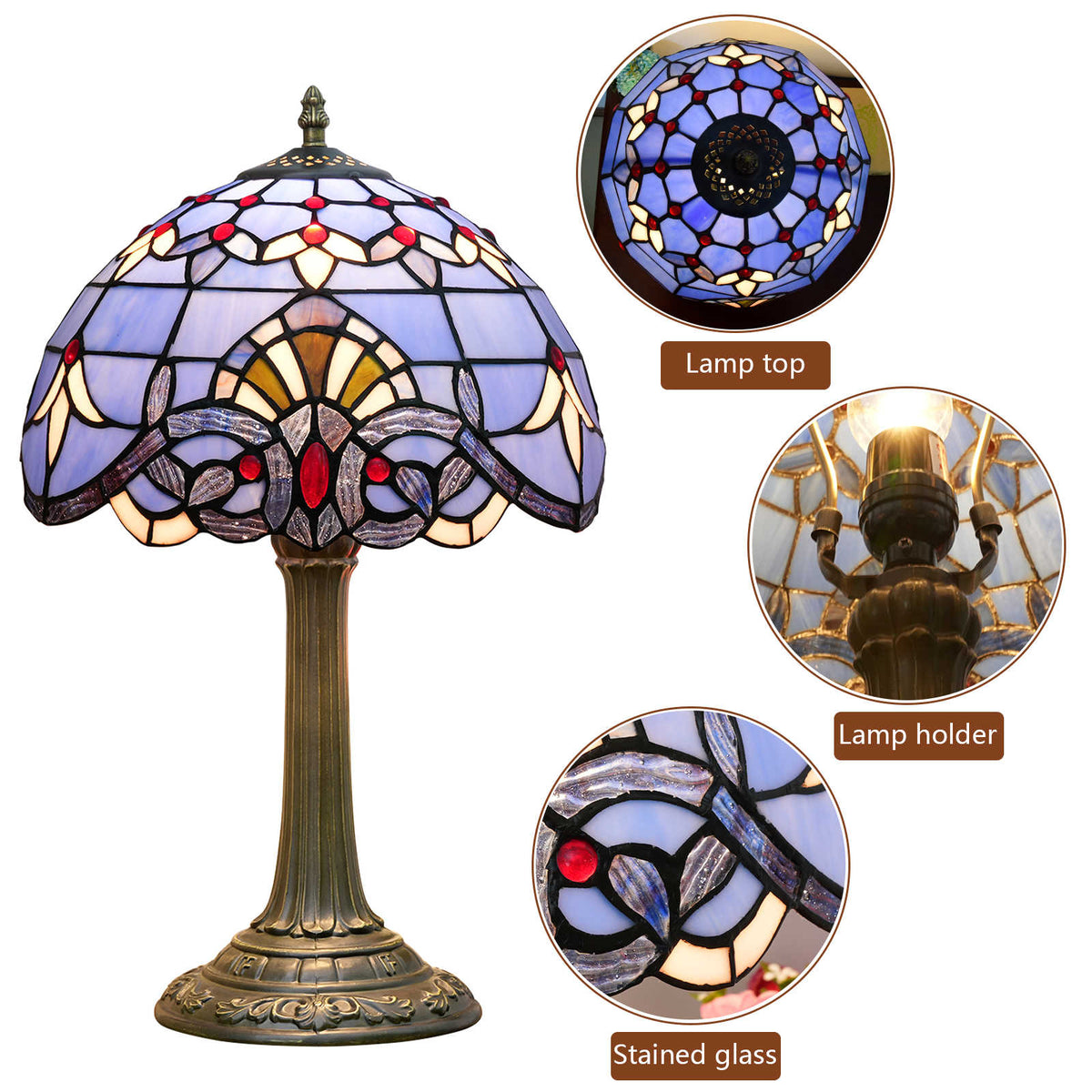 Tiffany Table Lamp in Lavender Tinted Glass