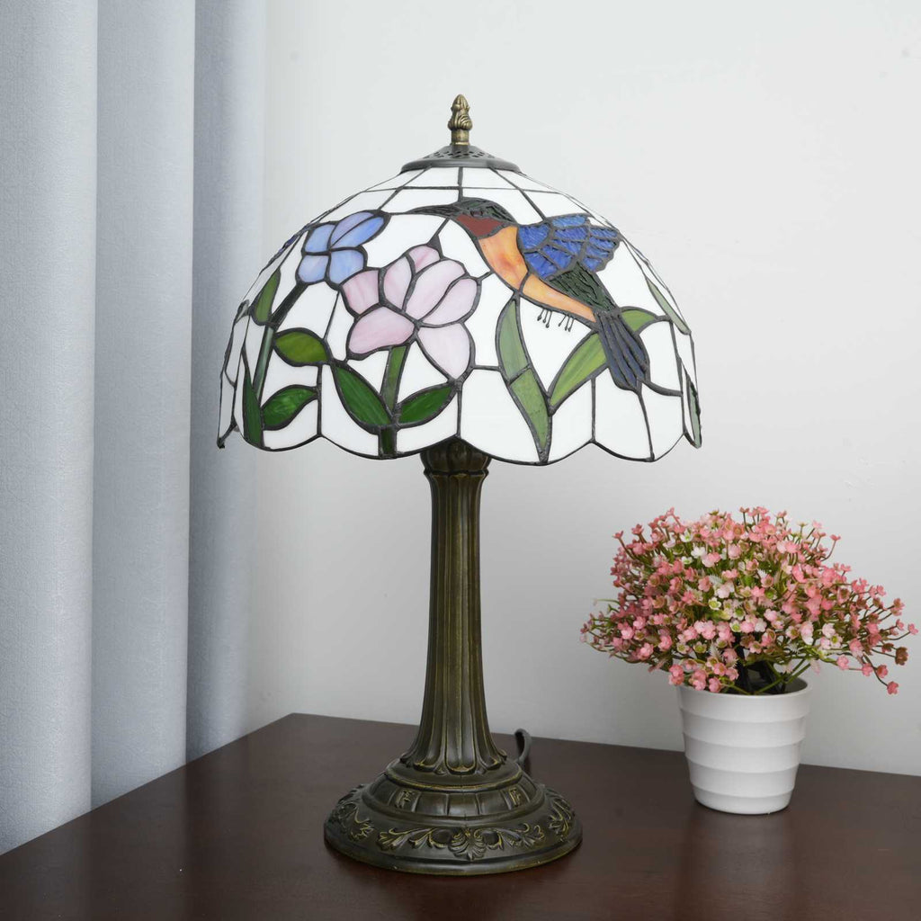 Hummingbird Stained Glass Tiffany Table Lamp