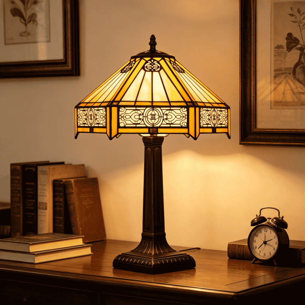 Tiffany Art Nouveau Style Table Lamp
