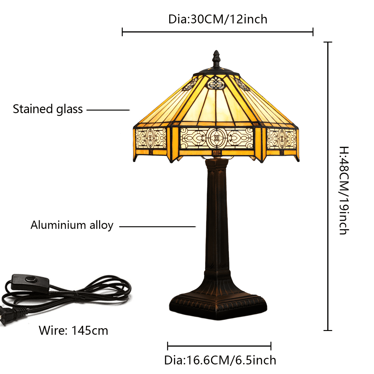 Tiffany Art Nouveau Style Table Lamp