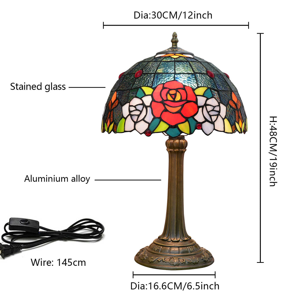 Tiffany Table Lamp in Pink and Bronze Tinted Glass