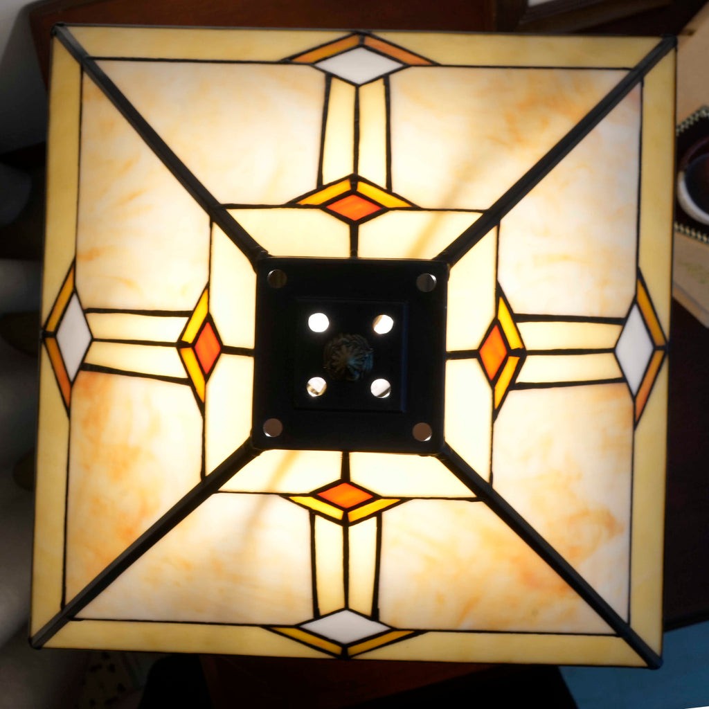 Amber Tiffany Style Tinted Glass Table Lamp
