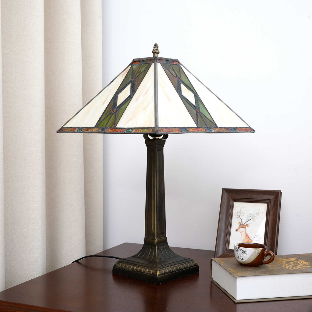 Geometric Stained Glass Tiffany Table Lamp