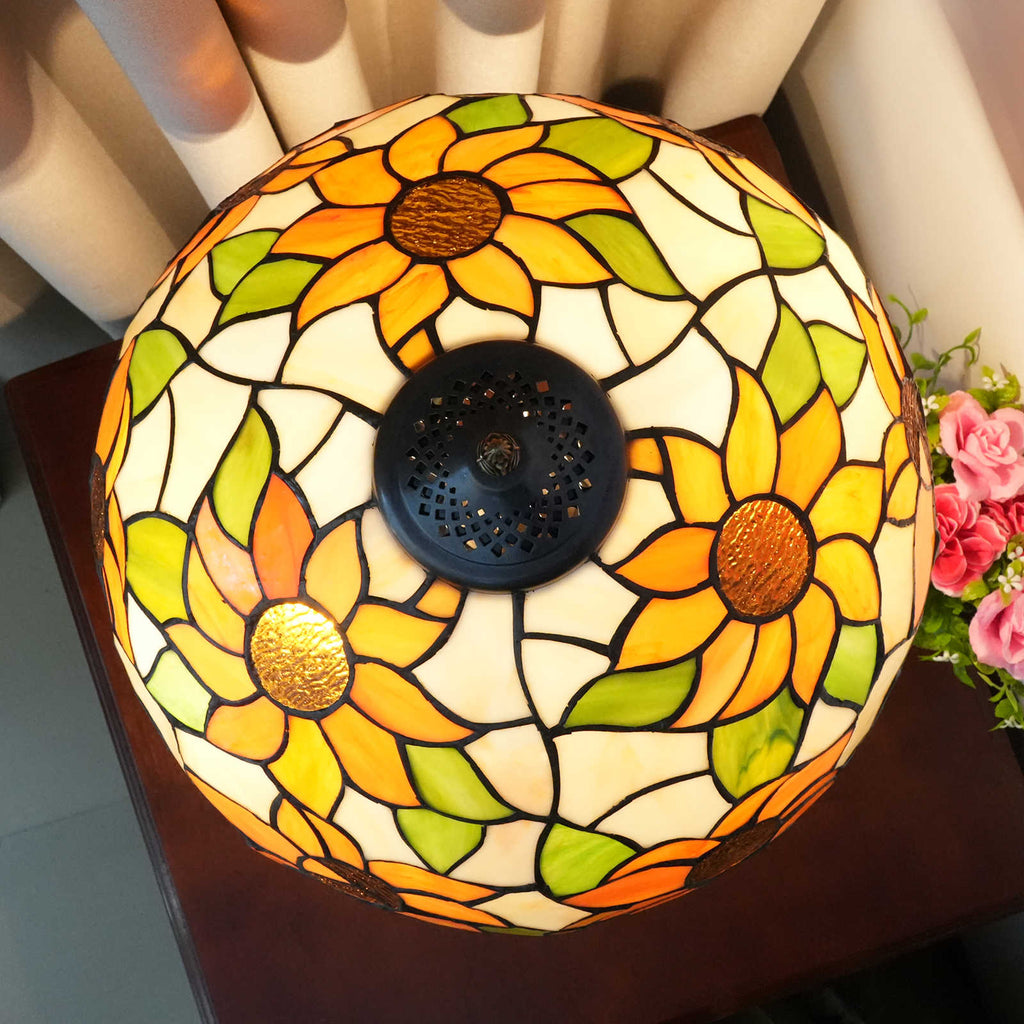 Sunflower Stained Glass Tiffany Style Table Lamp
