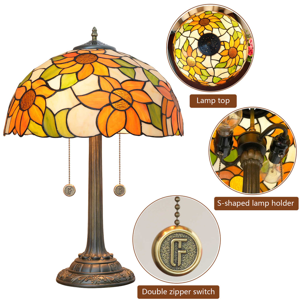 Sunflower Stained Glass Tiffany Style Table Lamp