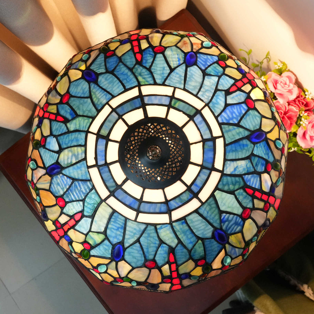 Dragonfly Stained Glass Tiffany Table Lamp