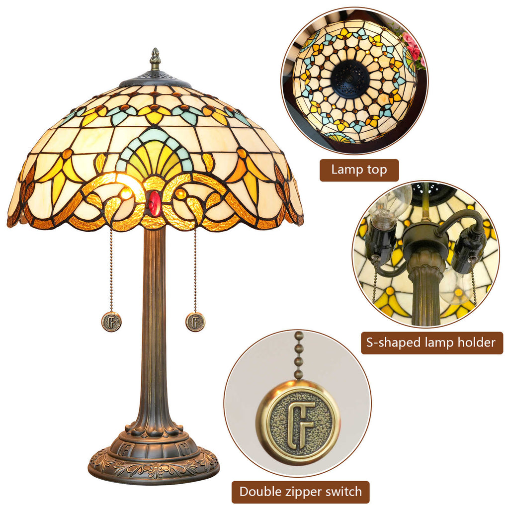 Tiffany Lamp in Stained Glass and Copper